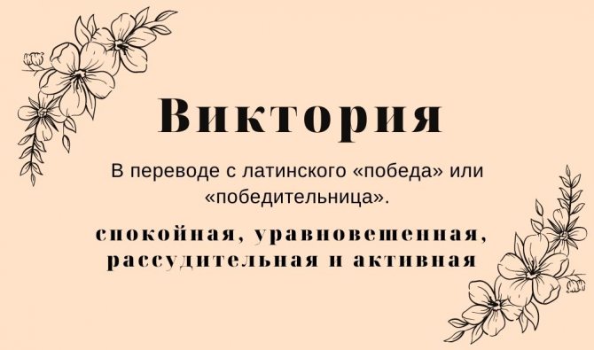 Происхождение и значение имени Виктория